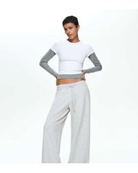Bershka - Tall Plush Jersey Trousers - Lyst