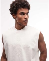 ASOS - Super Heavyweight Oversized Tank With Front Text Print - Lyst