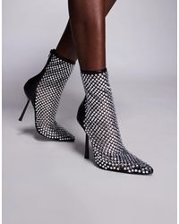SIMMI - Simmi London Yaa Diamante High Ankle Boots - Lyst