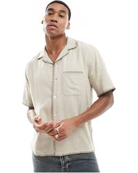 Abercrombie & Fitch - – kurzärmliges hemd aus leinenmix - Lyst