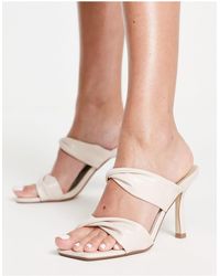 Missguided Heeled Mule With Twist Front - White