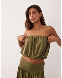 ASOS - Co-ord Bubble Hem Drape Bandeau Top - Lyst