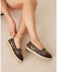 ASOS - Jos Embroidered Closed Toe Espadrilles - Lyst