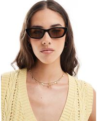 Aire - Gafas De Sol Negras De Estilo Ojos De Gato Estrechas Con Lentes Marrones Ahumadas Titania De - Lyst