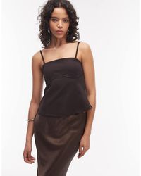 ASOS - Slinky Twill Curved Bust Cami Top - Lyst