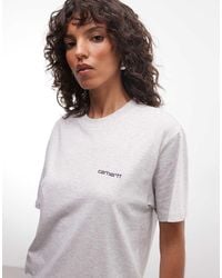 Carhartt - Camiseta Con Bordado Del Logotipo Script En Jaspeado - Lyst
