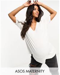 ASOS - Asos Design Maternity Oversized V-neck T-shirt - Lyst