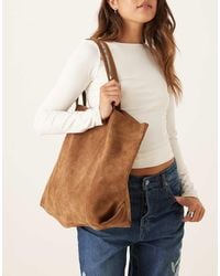 Barneys Originals - Oversized Suede Tote Bag - Lyst