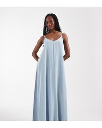 ONLY - Maxi Jurk Van Chambray - Lyst