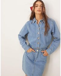Nobody's Child - Galveston - robe chemise courte en jean - clair - Lyst