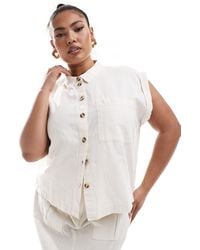 Vero Moda - Cropped Linen Shirt Co-ord - Lyst