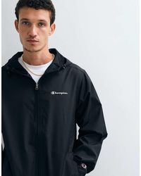 Champion - Giacca A Vento Nera - Lyst