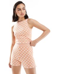 ASOS - Short d'ensemble en maille à damier - Lyst