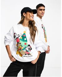 ASOS - Disney Unisex Oversized License Sweatshirt With Mickey Mouse Christmas Print And Embroidery - Lyst