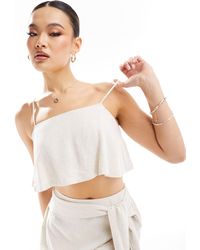In The Style - Linen Look Cami Crop Top Co-ord - Lyst