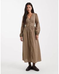 New Look - Check Tea Midi Dress - Lyst