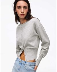 Bershka - Round Neck Button-up Cardigan - Lyst