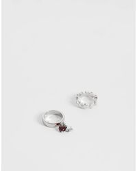 Reclaimed Vintage - Two Pack Of Star Rings - Lyst