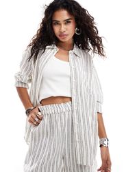 ONLY - Linen Mix Oversized Shirt Co-ord - Lyst