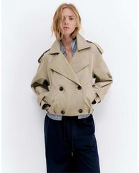 Pull&Bear - Balloon Short Trench Coat - Lyst