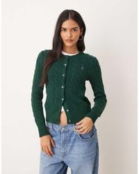 Polo Ralph Lauren - Icon Logo Cotton Cable Knit Cardigan - Lyst
