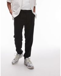 TOPMAN - Smart Textured Taper Leg Trouser - Lyst