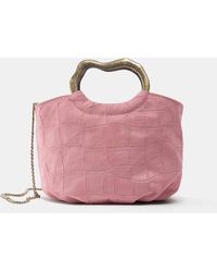 Pull&Bear - Sac à main avec poignée en métal - rose - Lyst