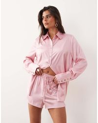 Noughts & Kisses - Satin Tie Waist Shorts - Lyst