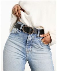 ASOS - Cintura da jeans per vita e fianchi nera con fibbia oro - Lyst