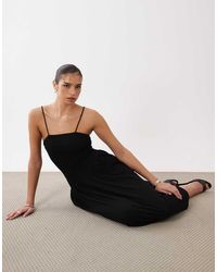 knee length dresses for ladies Rent Asos Edition Curve Embellished Cami Midi Dress In Sage Green