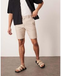 ASOS - Smart Slim Fit Linen Blend Shorts - Lyst