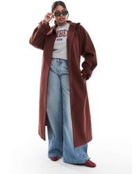 ASOS - Asos Design Curve Funnel Neck Longline Formal Trench Coat - Lyst