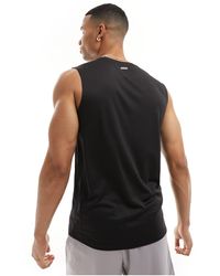 ASOS 4505 - T-shirt da allenamento senza maniche nera ad asciugatura rapida con logo - Lyst