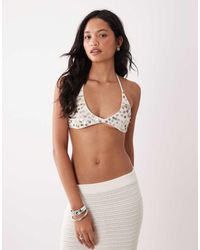 Miss Selfridge - Faux Shell Triangle Bra Top - Lyst