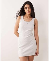 Calvin Klein - Label Rib Mini Dress - Lyst