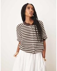 ASOS - Gebreid Gestreept Vest Met Raglanmouwen - Lyst