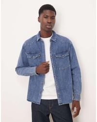 Abercrombie & Fitch - Relaxed Denim Western Overshirt - Lyst