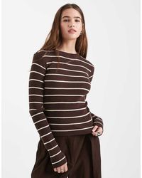 Pieces - Ribbed Knitted Top - Lyst