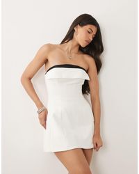 Bardot - Amanda Structured Strapless Mini Dress With Pockets - Lyst