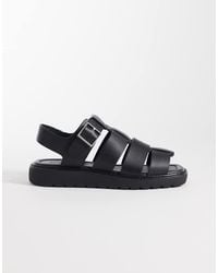 Calvin Klein - Jeans Square Toe Leather Fisherman Sandal - Lyst