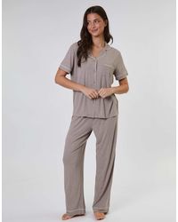 Loungeable - Ladies - ensemble pyjama côtelé - avoine - Lyst