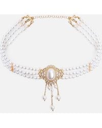 Public Desire - Pearl Choker With Diamante Detail - Lyst