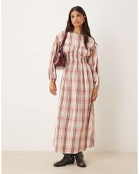 ASOS - Crew Neck Maxi Dress With Bust Detail And Ruched Bodice - Lyst
