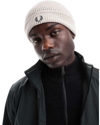 Fred Perry - Uniseks Gebreide Muts Met Wafelstrucutuur - Lyst