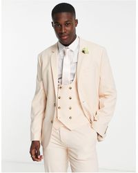 ASOS - Wedding - giacca da abito slim color pietra microtesturizzata - Lyst