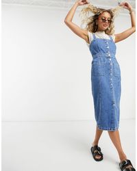 all saints polly long denim dress