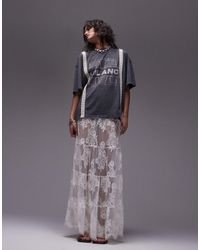 TOPSHOP - Full Skirted Lace Maxi - Lyst