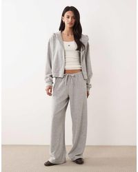 4th & Reckless - Cotton Rich Towelling Tie Waist Wide Leg joggers Co-ord - Lyst