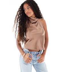 New Look - – neckholder-top aus satin - Lyst