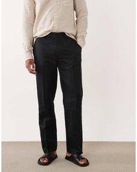 ASOS - Tailored Linen Rich Straight Leg Trousers - Lyst